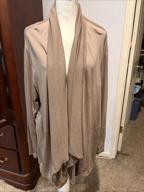 Athleta Pramayama Taupe Open-Front Women's Cardigan Sweater